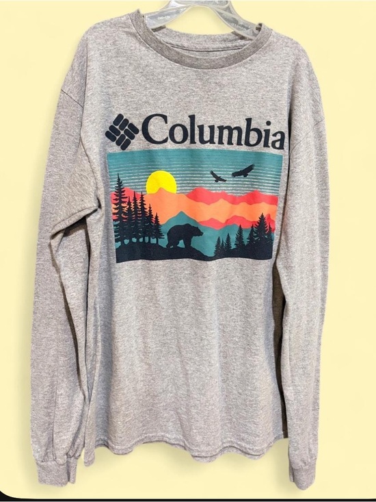 Columbia Other - Men’s Columbia Long Sleeve Graphic Tee - Gray with Sunset Graphic size small